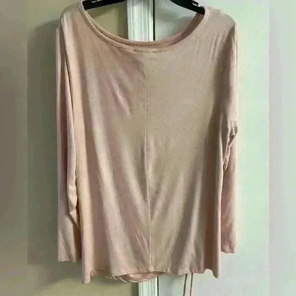 Lane Bryant tunic top pink long sleeve cinched side long line 18/20 NWOT - Picture 3 of 6